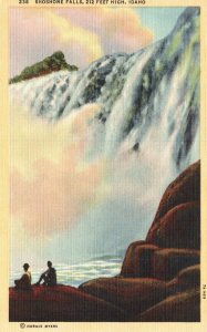 Vintage Postcard Shoshone Falls Inspiring View Rocks High Water Season Idaho ID