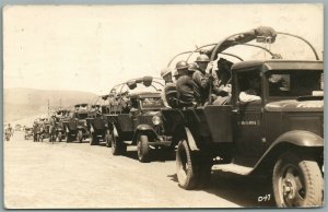 1936 US ARMY TRUCKS VINTAGE REAL PHOTO POSTCARD RPPC