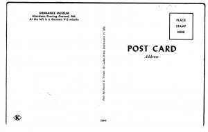 Ordnance Museum Aberdeen Proving Ground MD German V-2 Missile Postcard E44