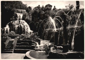 Vintage Postcard Real Photo Villa D'Este Fontana Della Remetta Tivoli Italy RPPC