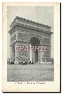 Old Postcard Paris Arc de Triomphe