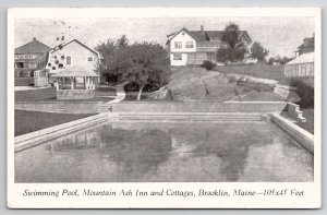 Brooklin Maine Swimming Pool Mountain Ash Inn And Cottages ME Postcard B50