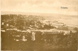 Italy Trieste panorama harbour and city