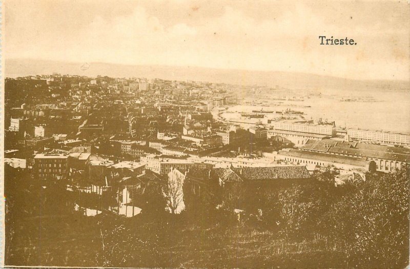 Italy Trieste panorama harbour and city