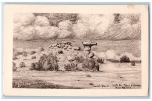 New Mexico NM Postcard Camel Rock Santa Fe Taos Highway c1930's Unposted Vintage