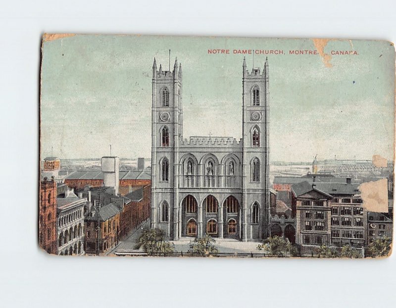Postcard Notre Dame Church, Montreal, Canada