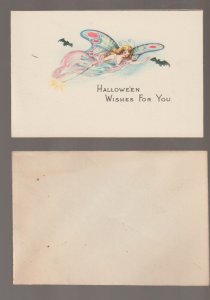 Vintage HALLOWEEN 1920 PARTY INVITATION Invite BUTTERFLY FAIRY Bat Ex Carpentier