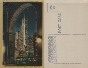 247-NEW YORK CITY, View Through the Arch of Municipal Building  Showing City l