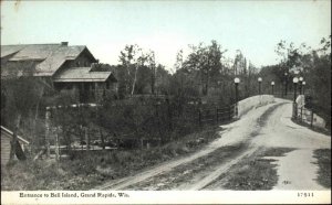 Grand Rapids Wisconsin WI Bell Island Entrance c1910 Vintage Postcard