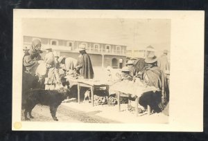 RPPC JULIACA PERU DOWNTOWN STREET SCENE MARKET WOMAN REAL PHOTO POSTCARD