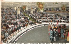 Vintage Postcard Terrace Garden Wonder Restaurant Morrison Hotel Chicago IL