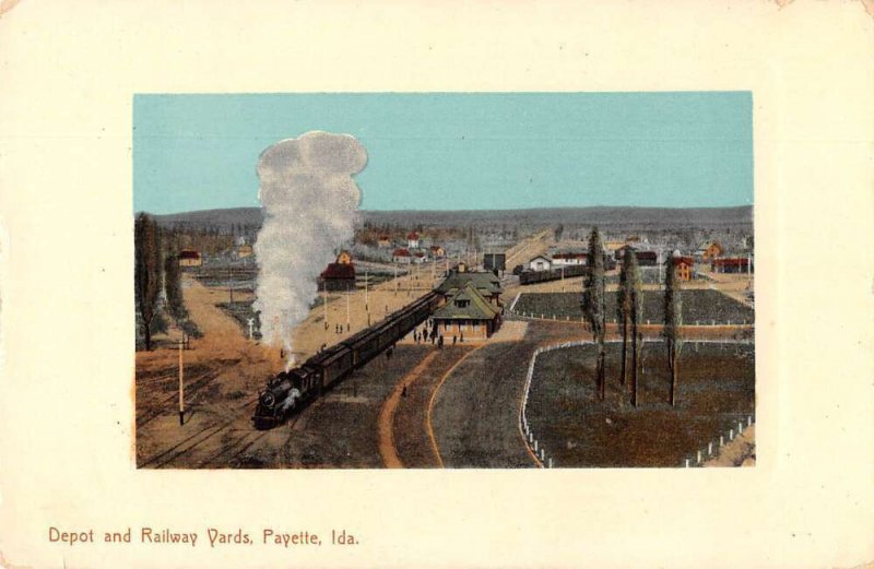 Payette Idaho Depot Railway Yards Vintage Postcard AA29949