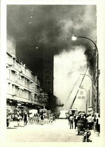 malay malaysia, PENANG, Lot of 6 Real Photos of Fire in an unknown Hotel (1972)