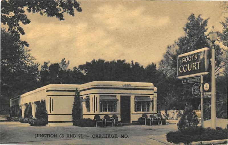 Boots Court Motel US Route 66 Highway Carthage Missouri  postcard