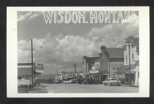 RPPC WISDOM MONTANA DOWNTOWN STREET SCENE OLD CARS REAL PHOTO POSTCARD