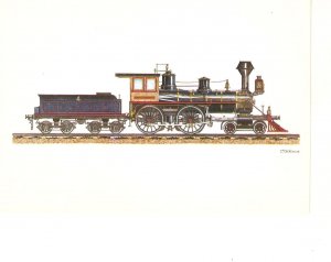 Train locomotive 2-2-0-, built in 1880 Modern Spanish Postcard 1980s. Signed