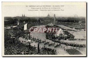 Postcard The Old Army celebrations of victory July 14, 1919 panorama of La Pl...