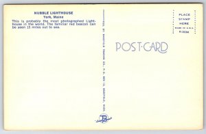 York Maine~Nubble Lighthouse~1950s Postcard