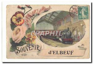 Old Postcard Remembrance d & # 39Elbeuf Train Station