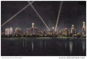 Florida Miami Night Scene Of Skyline