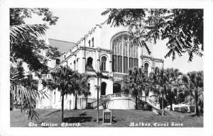 Balboa Panama birds eye view Union Church canal zone real photo pc Z25221