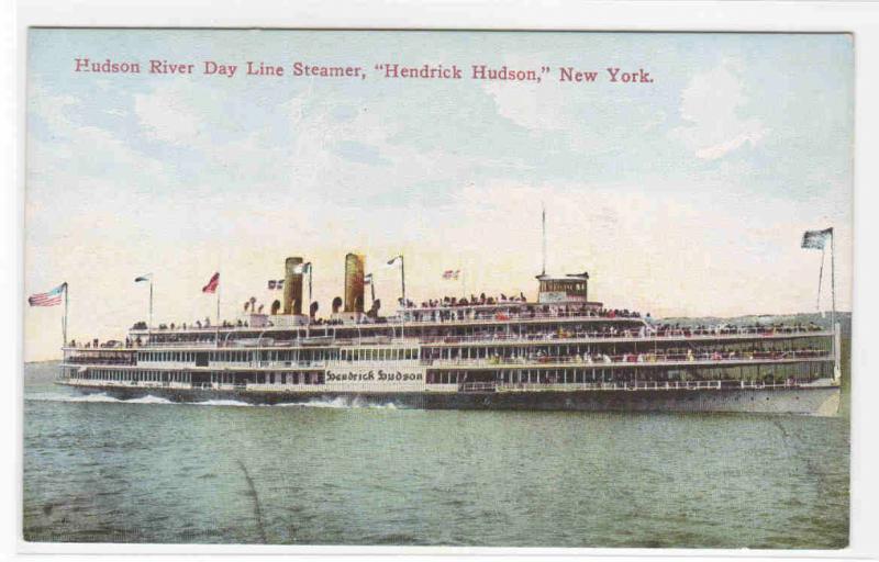 Steamer Hendrick Hudson River New York 1910c postcard