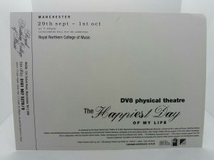 DV8 Physical Theatre The Happiest Day of My Life Advertising Postcard Manchester