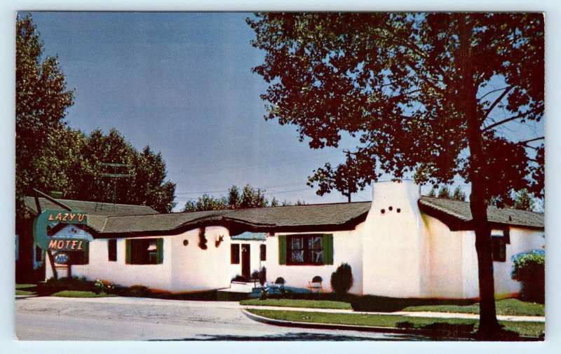 LARAMIE, WY Wyoming ~ Lincoln Highway LAZY U MOTEL c1950s Roadside  Postcard