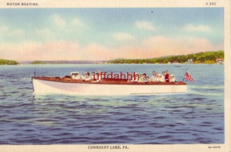 MOTOR BOATING on CONNEAUT LAKE, PA 1942