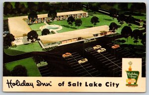 Roadside~Salt Lake City Utah~Holiday Inn Artist Conception Air View~Vtg Postcard