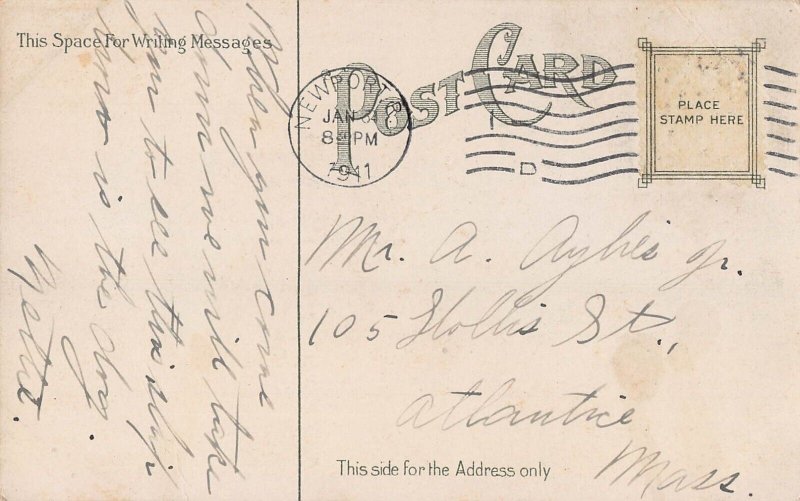 UNITED STATES NAVAL RIGGING TRAINING BRIGANTINE USS BOXER~1911 POSTCARD