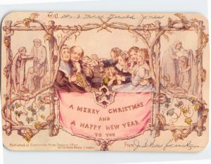 M-111706 People & Holiday Art Print Merry Christmas & Happy New Year Greetings