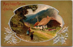 Many Happy Returns of the Day Landscape Home Birthday Greetings Card Postcard