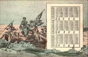 New Year George Washington American History 1914 Calendar Vintage Postcard