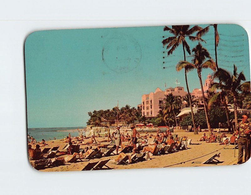 Postcard Waikiki, Honolulu, And The Royal Hawaiian Hotel, Honolulu, Hawaii