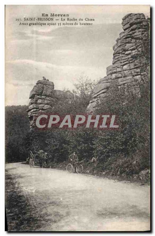 In Old Postcard Morvan Saint Brisson La Roche Dog Velo Cycle