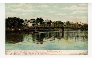 NJ - Asbury Park. Emery Street Bridge Over Wesley Lake ca 1907