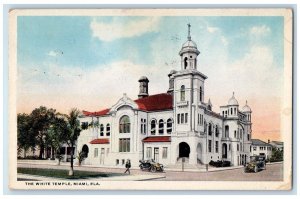 c1910 Exterior White Temple Classic Cars Miami Florida Vintage Antique Postcard 