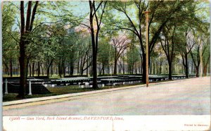 1900s Gun Yard Rock Island Arsenal Davenport Iowa Postcard