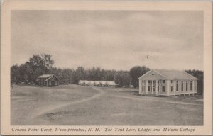 Postcard Geneva Point Camp Vinnipesaukee NH Tent Line Chapel Malden Cottage