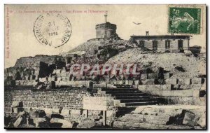 Old Postcard The Summit Du Puy de Dome Ruins And & # 39Observatoire