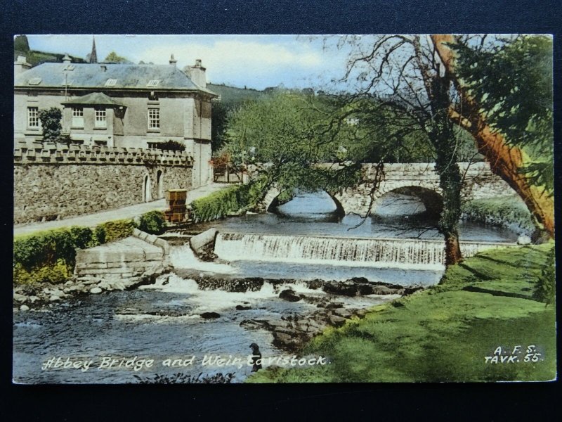 Devon TAVISTOCK Abbey Bridge & Weir (1) c1905 Postcard by Frith