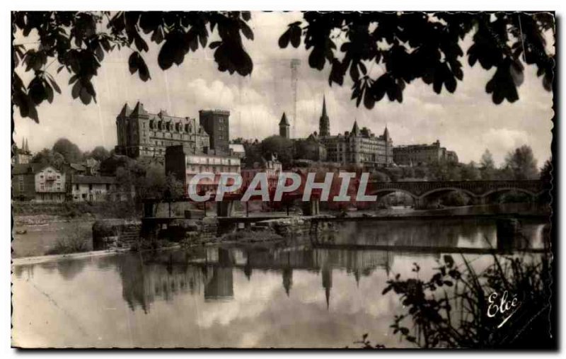 Old Postcard Pau View Gave The Chateau and the Bridge