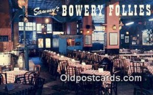 Sammy's Bowery Follies Restaurant, New York City, NYC USA Unused 