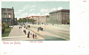 Germany Gruss aus Berlin Unter den Linden Vintage Postcard 08.40