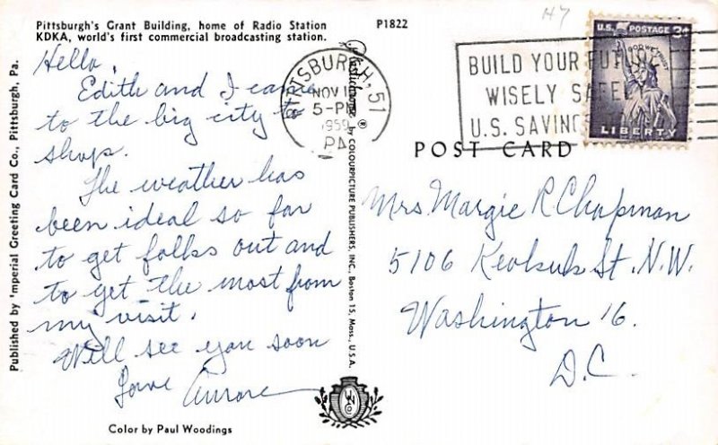 Pittsburghs Grant Building Radio Station KDKA - Pittsburgh, Pennsylvania PA