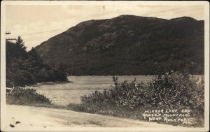 West Rockport Maine ME Mirror Lake Ragged Mountain Real Photo Vintage Postcard