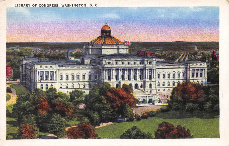 Library of Congress, Washington, D.C., Early Postcard, Unused