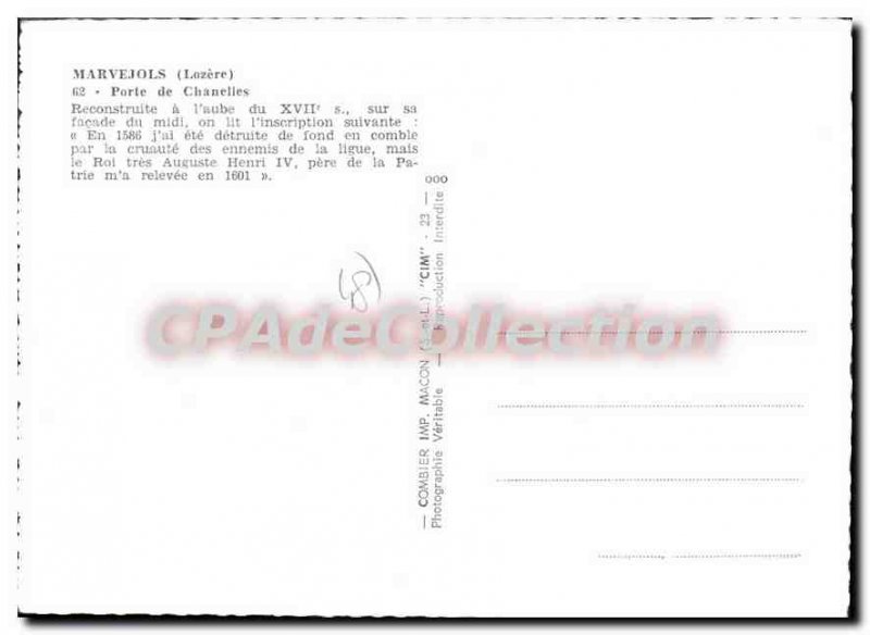 Postcard Modern Marvejols Door Chanelies