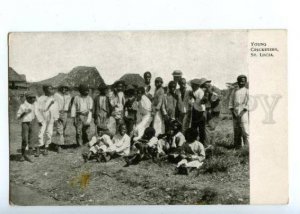 144577 SAINT LUCIA Young Cricketers CRIKET Vintage postcard